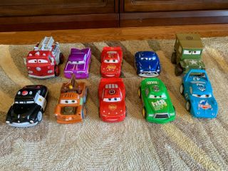 10 Disney Pixar Cars Movie Shake N Go Vehicles Characters - Red,  Sarge,  Ramone.