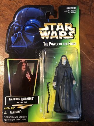 Kenner Star Wars ‘96 Power Of The Force Emperor Palpatine Green Holographic Card