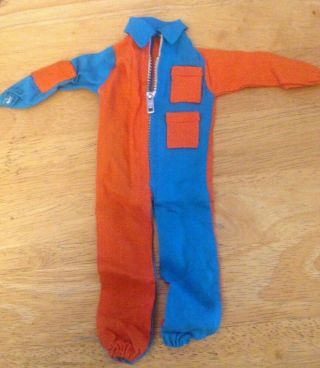 Rare Vintage " Tommy Gunn " Sky Diving Two Tone Light Blue & Orange Jumpsuit.  Vgc