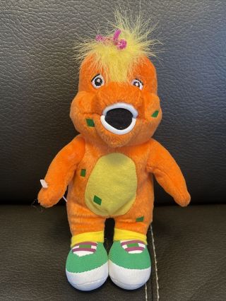 2007 Riff Barney & Friends Orange Plush Dinosaur 8 " Jakks Lyons Sewn Eyes