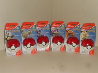Mega Construx Pokemon Poke Ball Series 2 Full Set Of 6 Paras,  Ekans,  Rattata,  Nip