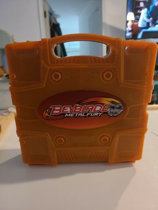 Rare Beyblade Metal Fury Brown Orange Carrying Case Parts Hasbro 2010