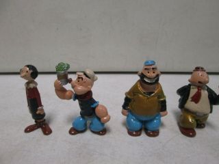 4 Vintage Lead Popeye Figures With Bluto,  Olive Oyl,  Wimpy