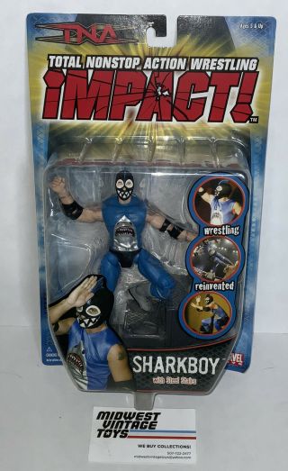 Tna Impact Sharkboy Wrestling Figure 2005 Marvel Toys On Card Moc Nib Mib