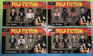 Neca Pulp Fiction Geoms Complete 16 Mini Figure Set Cast,  Gimp,  Overdose,  Up