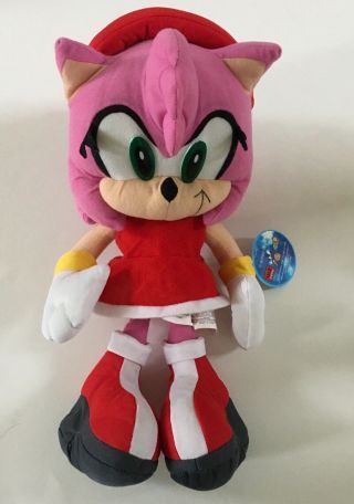 Toy Network Sega Sonic X The Hedgehog 15th Amy Rose Plush W/tag 16”