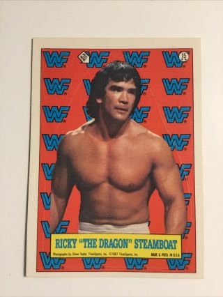 1987 Ricky Steamboat Topps Wwe Sticker Card 15 Wrestling Wwf Wcw Nwa Awa Hof