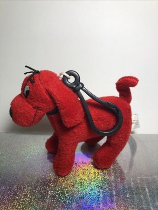 Clifford The Big Red Dog Plush Bag Clip On 2004 Scholastic 4”
