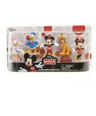 Disney Mickey Mouse Figures Set 5 Piece Minnie Pluto Donald Daisy Mickey
