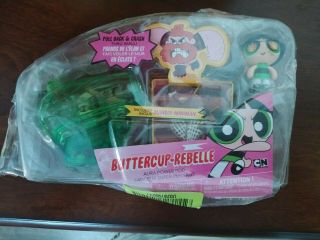 The Powerpuff Girls Aura Power Pod With 2 Inch Buttercup Figure Damage Package