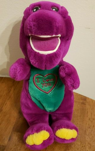 Vintage Singing Barney Dinosaur Plush Sing " I Love You Song " 10 In.