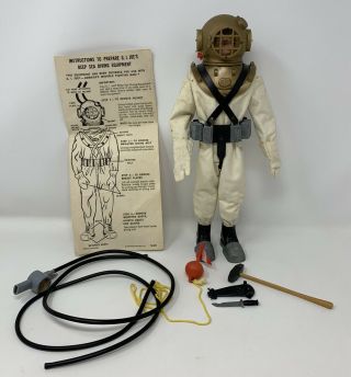 Vintage 1964 12” Gi Joe Deep Sea Diver Figure Complete W/ Instructions
