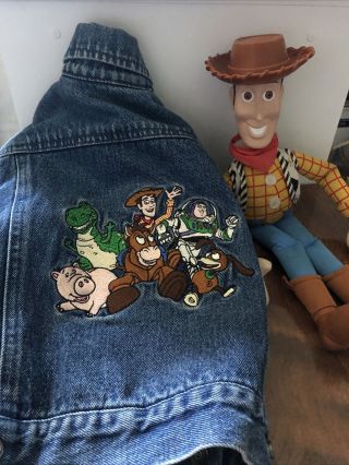 Vintage Disney Pixar Toy Story Woody Doll,  Toy Story 2 Denim Jacket Xs,  Guc