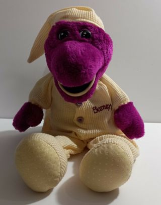 Vintage Barney The Dinosaur In Pajamas Plush Doll Stuffed Animal Purple