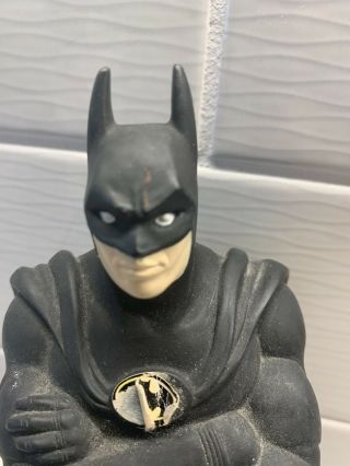 Batman DC Comics Plastic Coin Bank,  Dirty.  Bat Emblem Coming Off 3