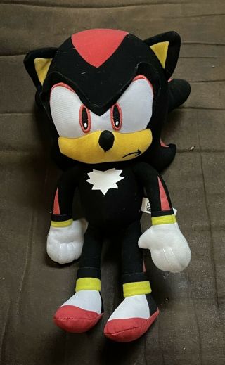 Large Shadow Sonic The Hedgehog Plush Toy 12 Inches Long Stuffed Euc