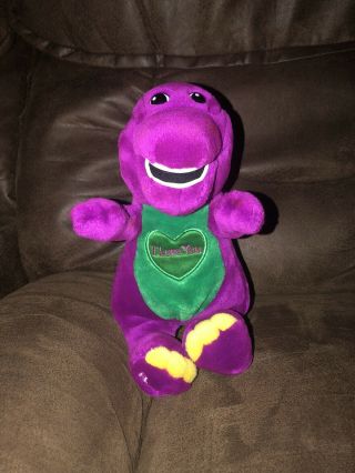 Barney Plush 11” Talking Singing I Love You Purple Dinosaur Lyons Vintage