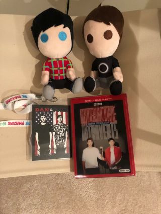 Dan And Phil Interactive Introverts Dvd,  Blue Ray 2 - Disc Set And 2 Plush Dolls