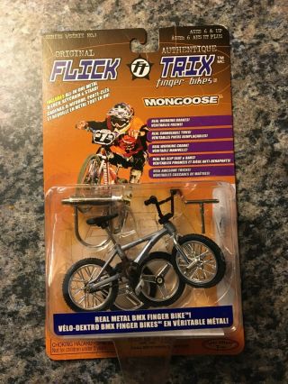 Flick Trix Finger Bike Mongoose Californian Silver 1999 Mip Series 1