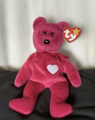 Ty Beanie Baby “valentina” Bear With Tag Errors – Rare 1998 - 1999 Tag Errors