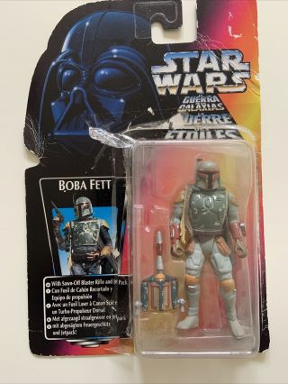 1996 Star Wars Power Of The Force Boba Fett Action Figure Tri - Logo Bounty Hunter