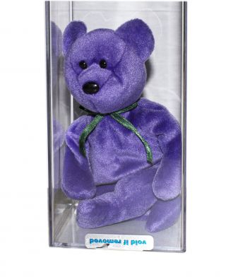 Ty Authenticated Teddy Nf Violet (missing Tag) Beanie Baby