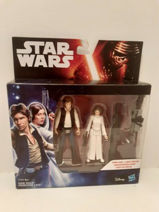 Star Wars Han Solo And Princess Leia 3.  75 " Figures 2 Pack And