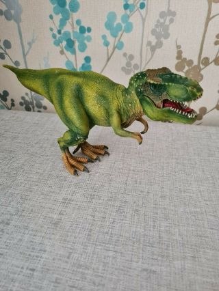 Schleich Dinosaur Green T Rex Tyrannosaurus Toy Model Figure Movable Jaw