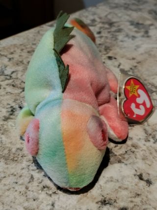 Rare Retired Ty Beanie Baby Iggy 1997 With Pvc Pellets Tag Errors