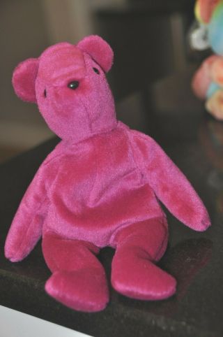 Old Face Magenta Beanie Baby