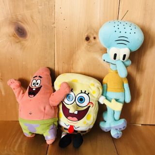 Ty 2004 Squidward Tentacles,  Spongebob & Patrick Beanie Baby B - 3