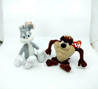 Ty Beanie Babies Looney Tunes Taz & Bugs Bunny Plush Doll Toy 2011 Walgreens Nwt