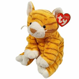 Ty Pluffies Tylux Purzz Kitty Cat Plush 9 " Orange Stripes Stuffed Toy Rare 2003