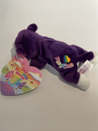 Lisa Frank Fantastic Beans Playtime Kitten Purple Cat Bean 8” Bag Plush NWT 1998 2