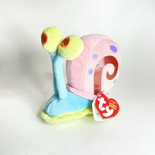 Ty Rare " Gary The Snail " Spongebob Squarepants Plush Beanie Babies Toy