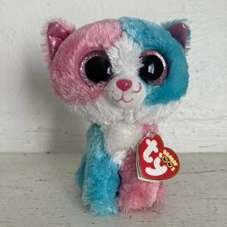 Ty Beanie Boos Fiona The Cat 2014 Limited Justice Exclusive 6 " Buddy Blue & Pink