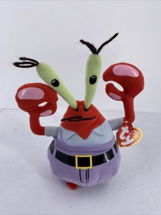 Ty Mr.  Krabs Spongebob Squarepants 8 " Beanie Plush Stuffed Toy W Tag