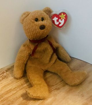 Rare Ty Beanie Baby 1993 " Curly " Bear Retired With Multiple Tag Errors