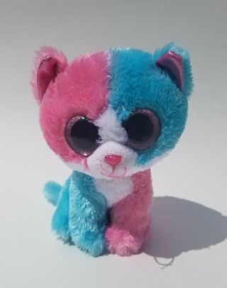 Ty Beanie Boos Fiona The Cat 2014 Limited Justice Exclusive 6 " Buddy Blue & Pink