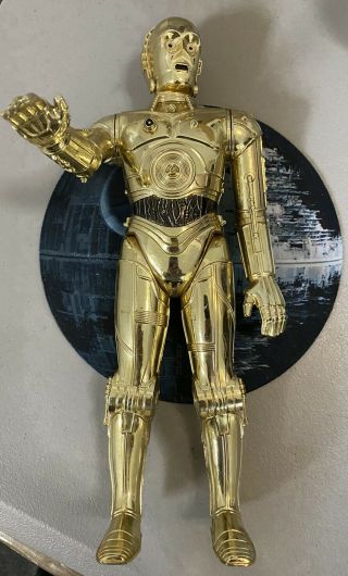 Vintage Star Wars 12” C - 3po Action Figure By Kenner Loose Shinny Gold Look