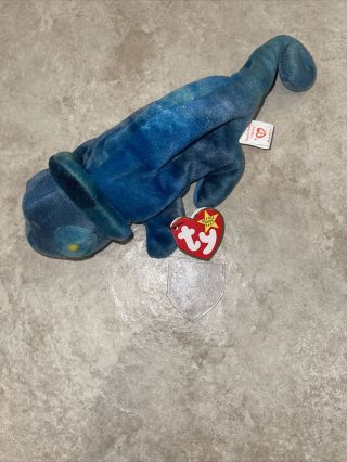 Ty Rainbow The Chameleon Retired Error Beanie Baby - With Tags