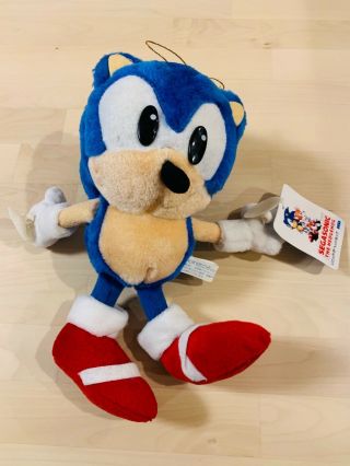 Sonic The Hedgehog Suction Cups Sega Japan 1995 Plush Stuffed Toy Doll Tag 9 "