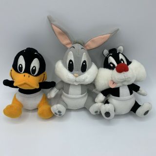Vtg 1999 Baby Looney Tunes Mobile Plush Figures Bugs Bunny Sylvester & Daffy