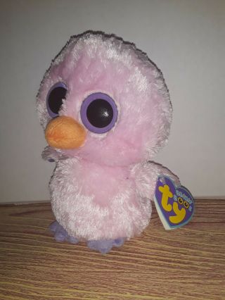 Mwmts Retired 2012 Ty Beanie Boos 6 " Posy The Baby Pink Easter Chick Plush