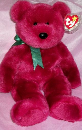 Rare Ty Beanie Baby Buddie Cranberry The Teddy Bear,  Mwmt Uncirculated