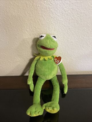 Disney Ty Kermit The Frog 16 " Beanie Buddy Muppets With Tags