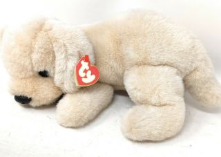 Ty Beanie Buddies Plush Stuffed Cream Ivory Golden Lab Muffin 12” Dog Puppy