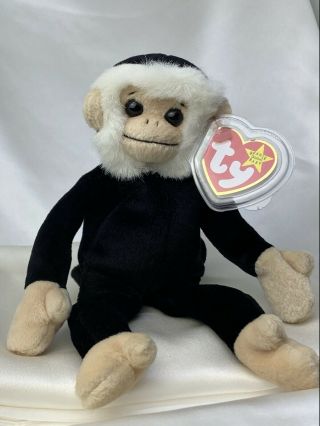 Rare Retired Ty Beanie Baby Mooch The Monkey 1998 - 1999 W Multiple Errors