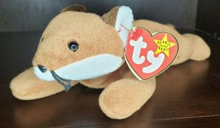 Ty 1996 Sly The Fox Beanie Baby With Brown Belly - Rare