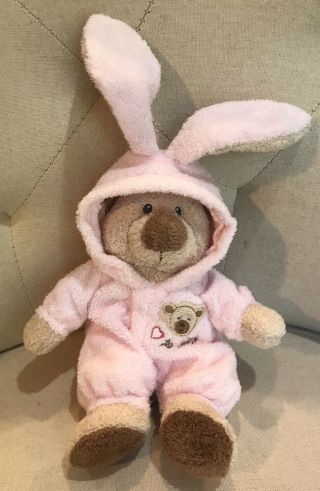 Ty Baby Euc Easter " To Baby " Teddy Bear In Pink Bunny Suit 7 " Plush Bnbag Animal